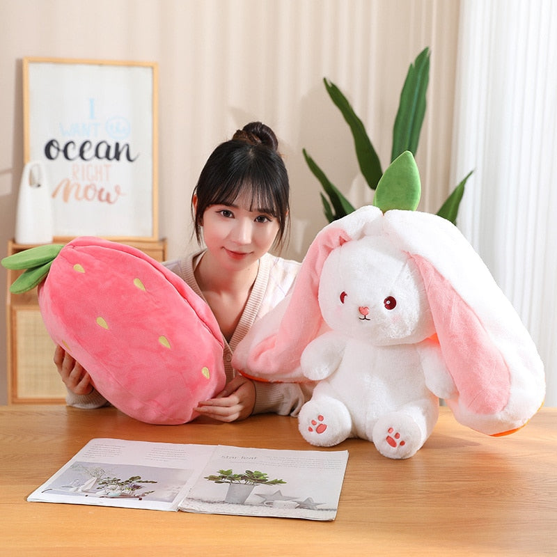 Strawberry Carrot Rabbit Zip Plushie