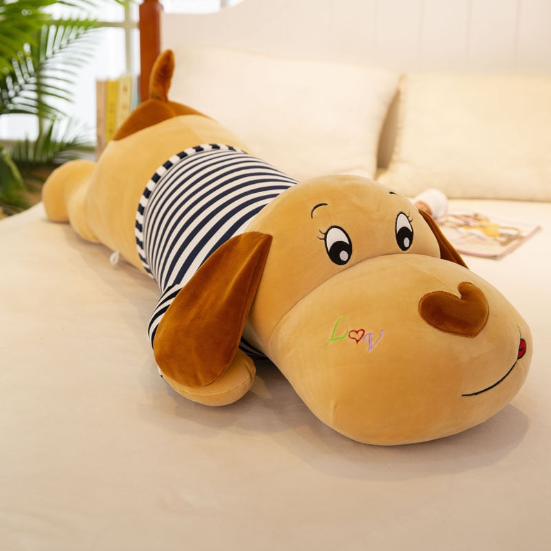 50-130cm New Soft Body Couple Striped Big Dog Doll Stuffed Animal Home Decoration Sofa Pillow Children Girl Holiday Gift Toys