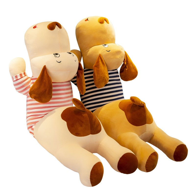 50-130cm New Soft Body Couple Striped Big Dog Doll Stuffed Animal Home Decoration Sofa Pillow Children Girl Holiday Gift Toys