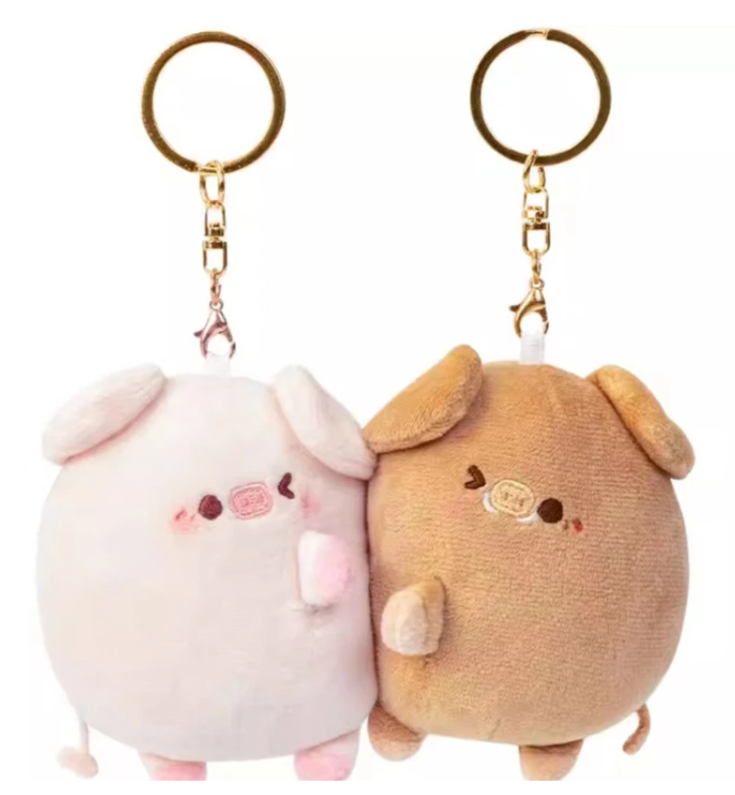unahtinr A Pair Plush Magnetic Couple Attraction Dog Keychain Cute Plush  Toy Girls Holiday Gift Novel Magnet Backpack Pendant