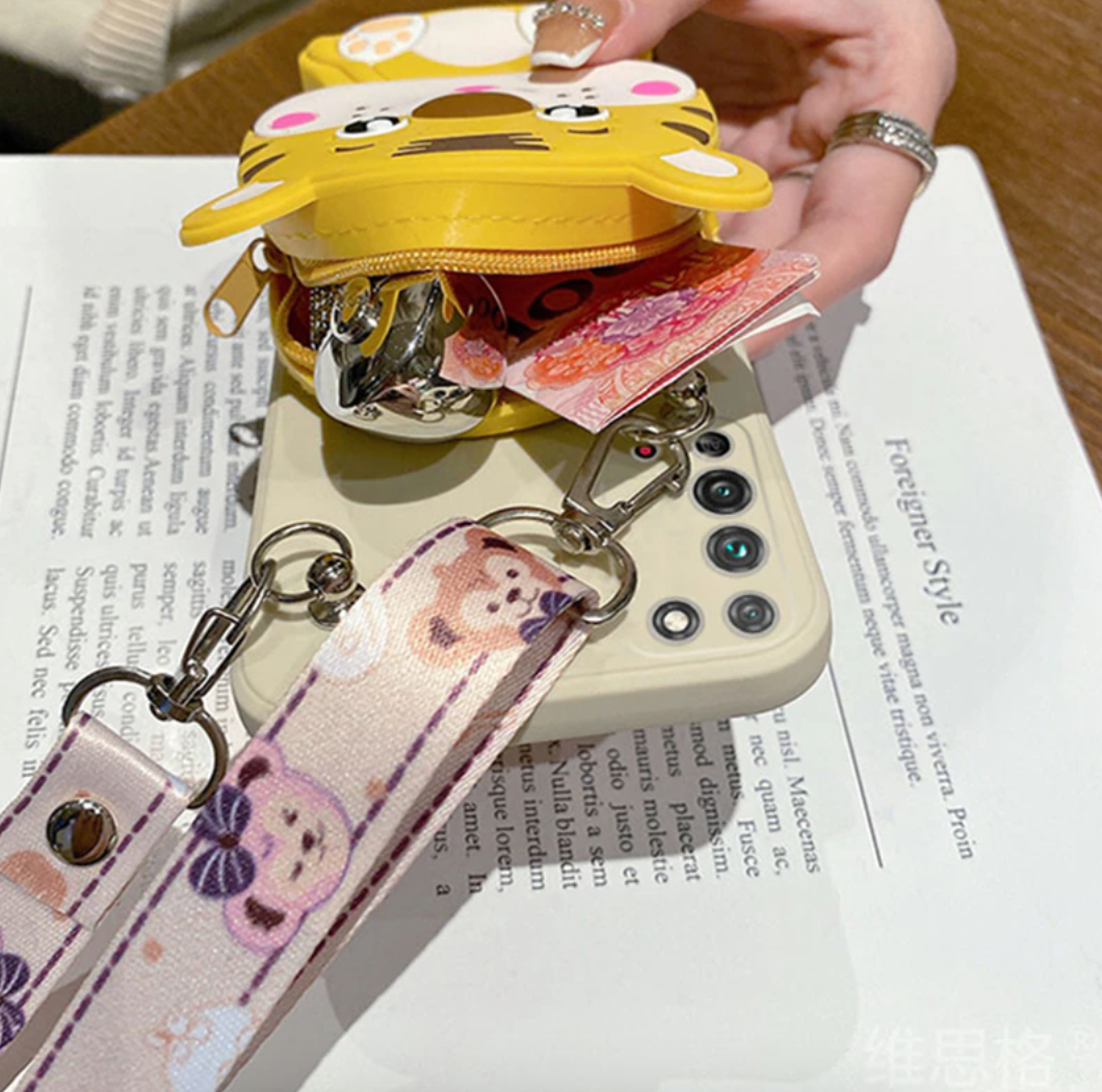 Animal Wallet Lanyard Phone Case