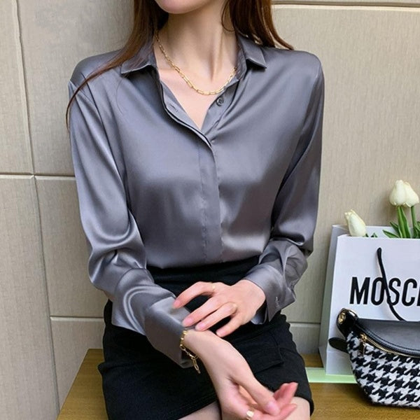 Autumn Satin Silk Blouse