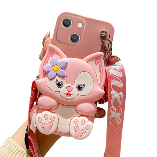 Animal Wallet Lanyard Phone Case