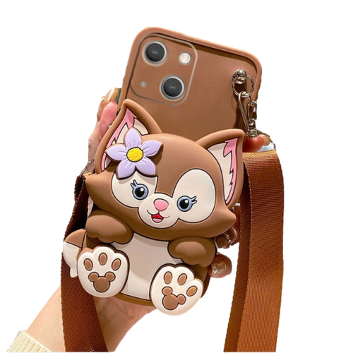 Animal Wallet Lanyard Phone Case