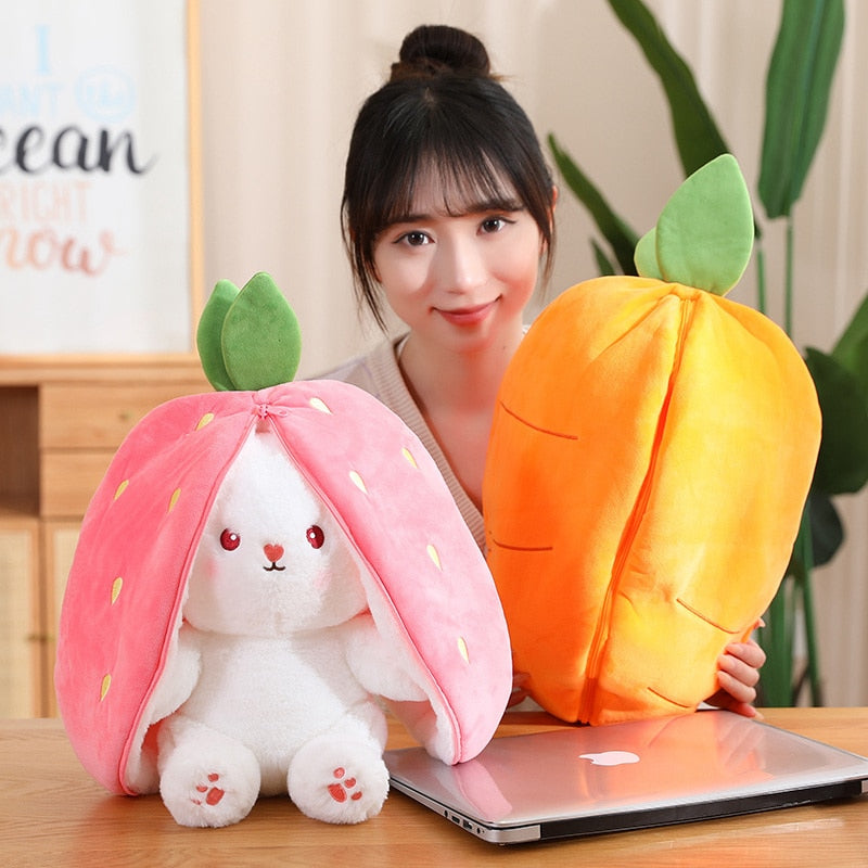 Strawberry Carrot Rabbit Zip Plushie