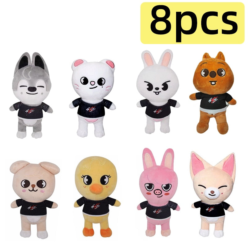 20cm Skzoo Kpop Stray Kids Plush Toy Doll Cartoon Stuff Felix Chan Hyunjin  Xmas with T-Shirt (Han HAN Quokka)
