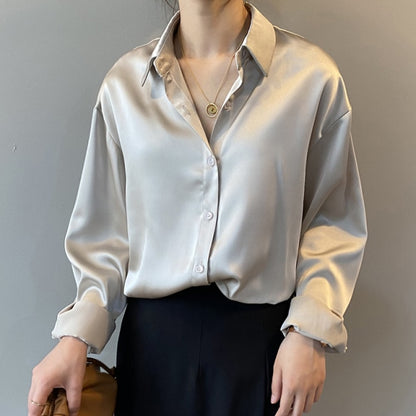 Autumn Satin Silk Blouse